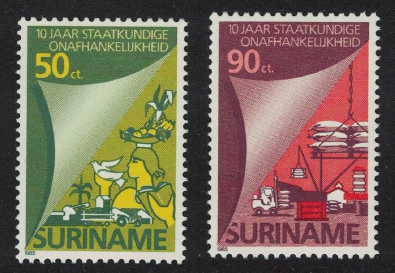 Suriname Birds Tenth Anniversary of Independence 2v 1985 MNH SG#1268-1269