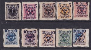 Sweden Scott B12-B21, 1916 Semi-Postals F/VF MLH Scott $342