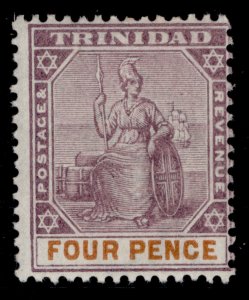 TRINIDAD QV SG118, 4d dull purple & orange, M MINT. Cat £10.