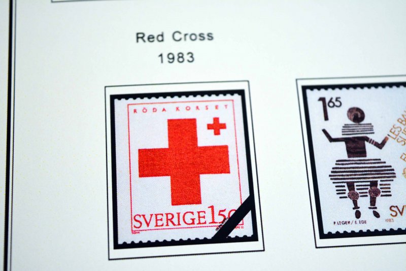 COLOR PRINTED SWEDEN 1971-1988 STAMP ALBUM PAGES (62 illustrated pages)