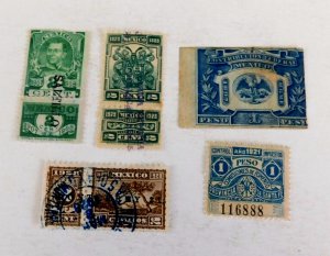 Mexico Revenue Stamps w/tabs, Mint & Used, 1897 1928. Very good