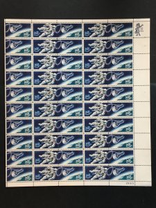 Spacewalk, 1967 sheet of postage stamps, Sc# 1331-2