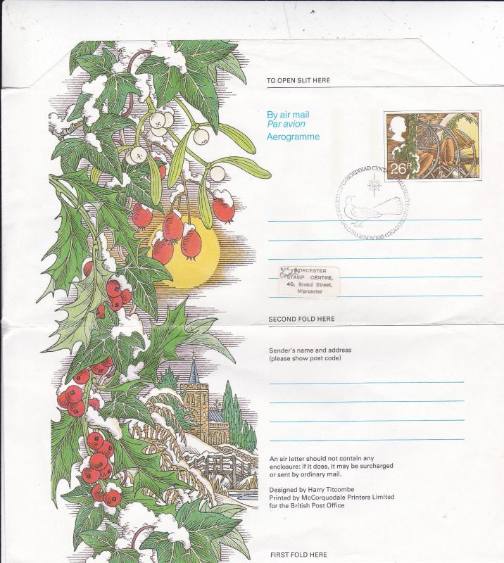 GB 1983 Christmas 26p Air letter First Day of Issue Bethlehem CDS VGC