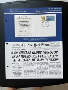 NY times Philatelic history of US panel: First non-stop flight around the world