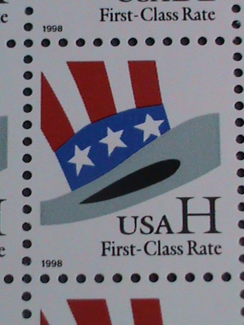 ​UNITED STATES-1998-SC#3260-UNCLE SAN'S HAT- H FIRST CLASS RATE MNH FULL SHEET