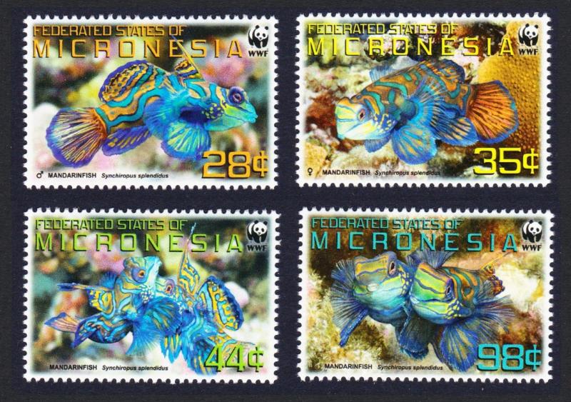 Micronesia WWF Mandarinfish 4v MI#2052-2055 SC#848a-d