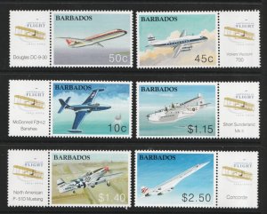 2003 Barbados Sc# 1051-56 - 100th Powered Flight Aircraft. MNH set Cv$9.50