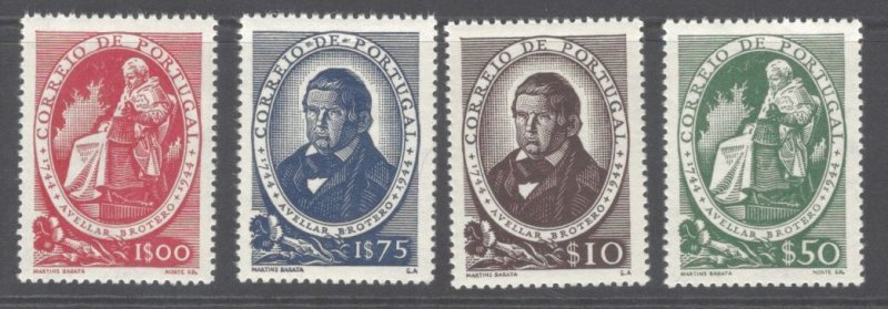 Portugal #638-41 (1944) Statue and Portrait of Brotero, Botanist. VF NH