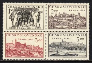 CZECHOSLOVAKIA — SCOTT 429a — 1950 PRAGUE CASTLE SET — MNH BLOCK/4— SCV $25.00