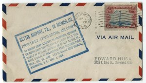 #C11 Memorial Flight Airmail Postage Cover 1929 National Air Races Label