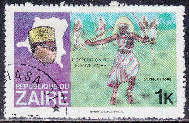 Zaire 902 USED 1979 President Mobotu, Map, N'tombe Dancer