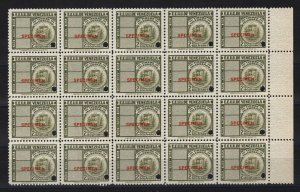 VENEZUELA TELEGRAPH Stamps 2b ABNCo. *SPECIMEN* BLOCK {20} Mint UMM MNH MF153