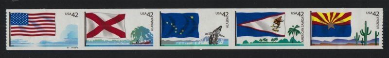 2008 Flags of Our Nation MNH Sc 4277a 1st in the series - strip of 5 different 