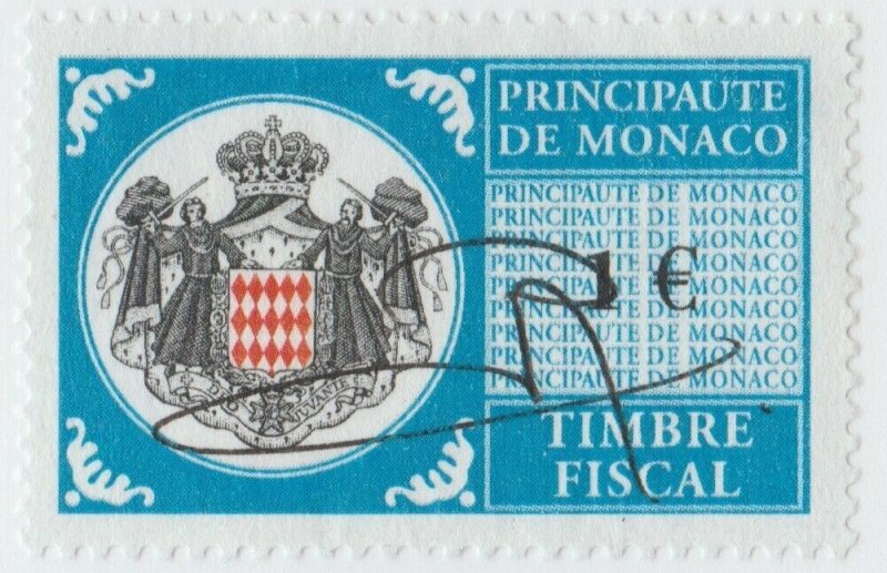 Monaco France revenue fiscal stamp 5-9-21- scarce- 