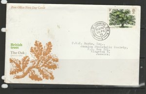 GB FDC 1973 Oak, Illus, HOUSE OF COMMONS cds, Typed address