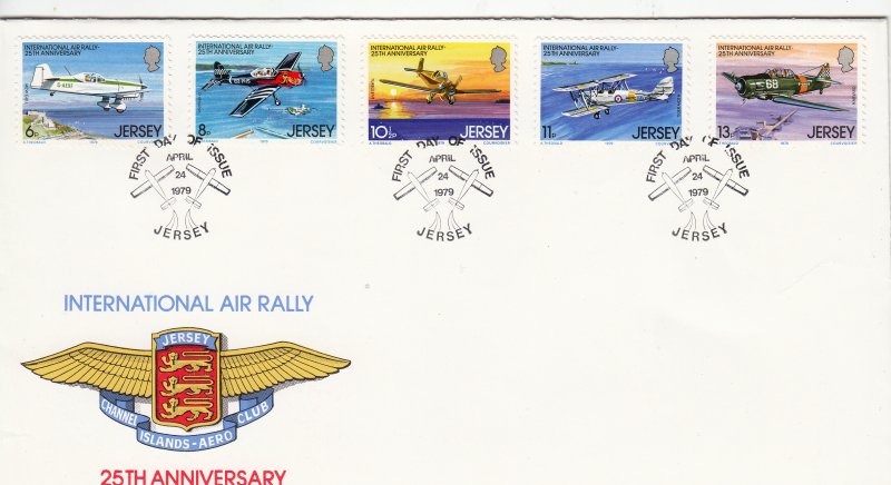 Jersey 1979,  Air Rally, set of 5 on FDC