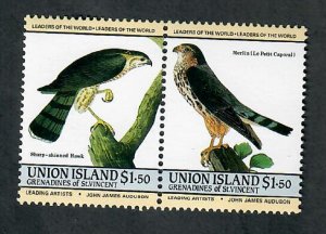St. Vincent Grenadines - Union Island #189 Birds MNH attached pair