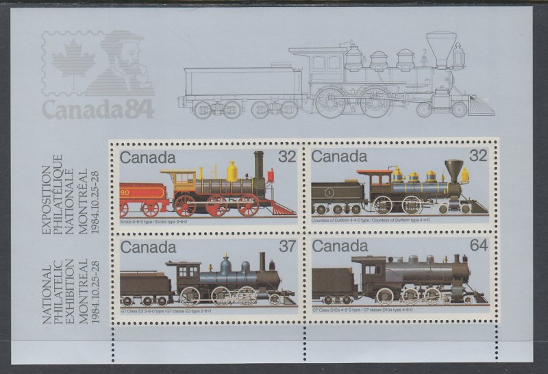 Canada 1039a Trains Souvenir Sheet MNH VF