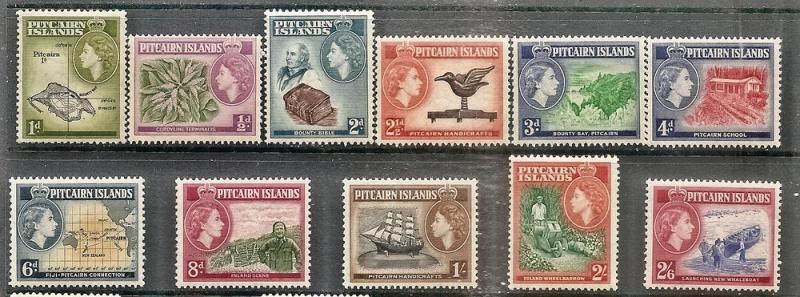 Pitcairn Isl.  20-30 MNH 1957 QEII Pictorial Definitives