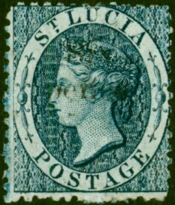 St Lucia 1863 6d on (4d) Indigo SG10 Fine MM Scarce Royal Certificate