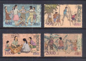 INDONESIA - 2001 CHILDREN'S GAMES - 4V - MINT NH