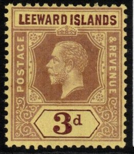 LEEWARD ISLANDS SG51c 1920 3d PURPLE/BUFF MNH