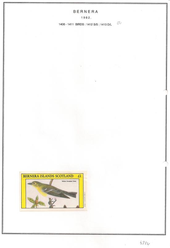 SCOTLAND - BERNERA - 1982 - Birds (50) - Miniature Sheet - MLH