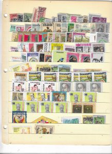 ECUADOR COLLECTION ON STOCK SHEET MINT/USED