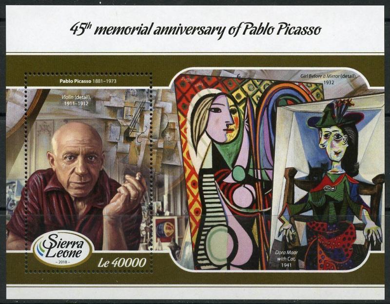 SIERRA LEONE  2017:  45th MEMORIAL ANN OF PABLO PICASSO  S/S  MINT NH