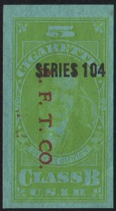 TB79b Series 104 Class B Cigarette Revenue Stamp: 5 Cigarettes (1934) Used