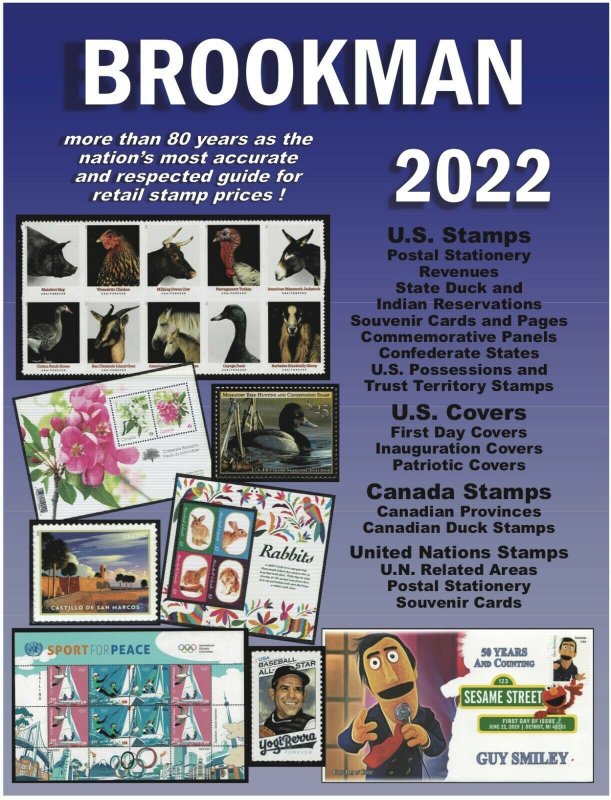 2022 Brookman Price Guide US Canada UN Postage Stamps & Cover Catalogue