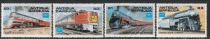 1986 Antigua - Sc 934-7 - MNH VF - 4 single - Trains