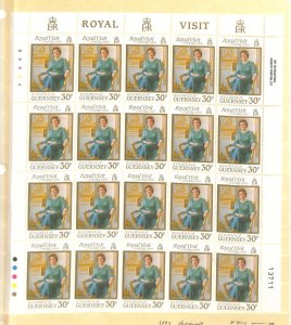 Guernsey, Postage Stamp, #410 Sheet Mint NH, 1989 Queen Elizabeth Visit