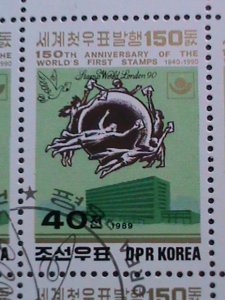 ​KOREA-1989-SC#2859 150TH ANNIV: BLACK PENNY-INTEL. STAMP SHOW LONDON'90