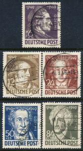 Germany DDR 1949 Sc 10NB6-10 Writer J W von Goethe Stamp U