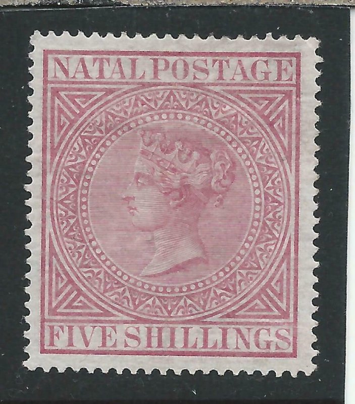 NATAL 1874-99 5s ROSE MM SG 72 CAT £150