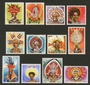 Papua New Guinea Sc# 446-57 MNH Native Headdresses