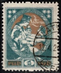 1920 Latvia Scott #- 69 1 Ruble Welcoming Home Latgale Province Used