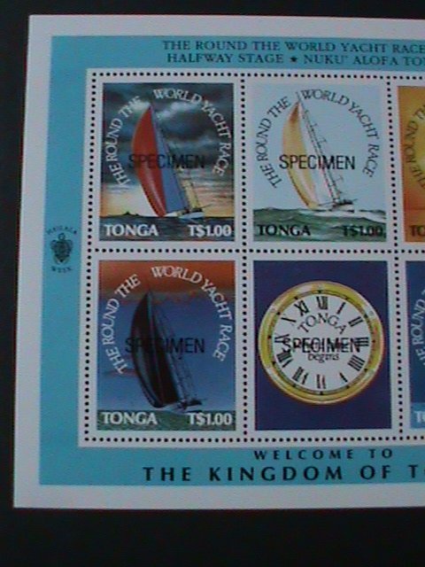 TONGA-1991-SC#775 -RARE SPECIMEN -ROUND THE WORLD YACHT RACE MNH-S/S VERY FINE