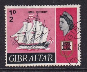 Gibraltar #186  used  1967   ships 1/2p