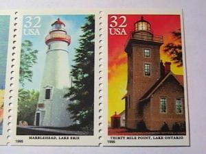 U.S. # 2973a-MINT/NEVER HINGED---BOOKLET PANE OF 5 -GREAT LAKES LIGHTHOUSES-1995