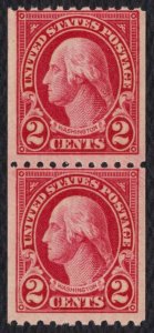 #606 2c Washington, Coil Pair, Mint NH OG [2] **ANY 5=FREE SHIPPING**