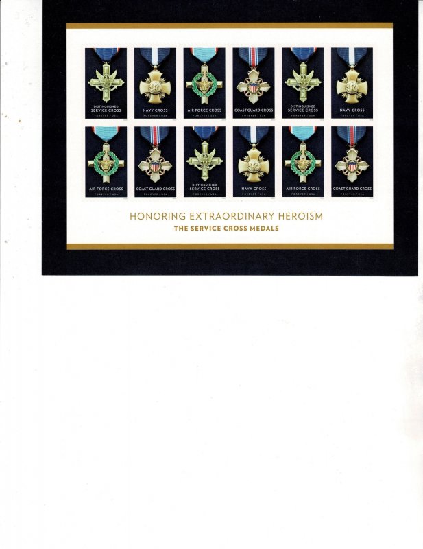 Service Cross Medals Forever Us Postage Sheet 5065 68 Vf Mnh United States General Issue 