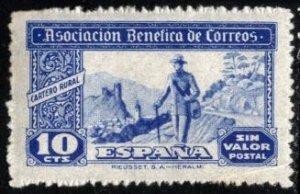 1944 Spain 10 Centimos Orphanage Post Office Charitable Association MNH