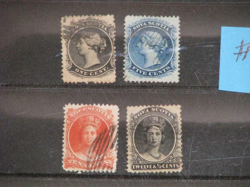 CANADA, NOVA SCOTIA, SCOTT#`S 8, 10, 12 & 13 USED