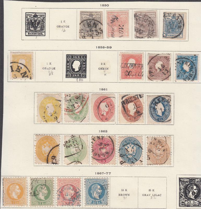 Austria - 1850/1867 small stamp collection