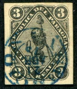 HERRICKSTAMP PARAGUAY Sc.# 3 Signed. Scott Retail $250.00 Used