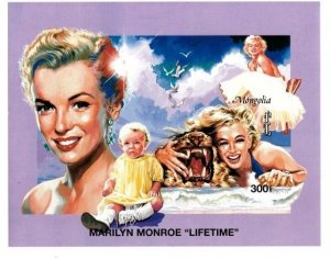 Mongolia 1995 - Marilyn Monroe IMPERF Souvenir Stamp sheet - MNH