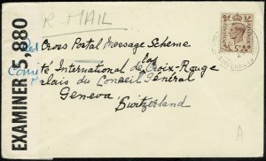 G.B.KG VI 1943 RED CROSS MESSAGE SCHEME COVER WITH SG 469 IN FAIR CONDITION