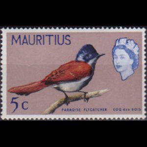 MAURITIUS 1965 - Scott# 279a Bird Sideway Wmk 5c NH